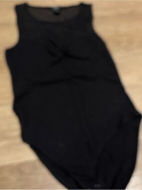 Forever 21 Black Sleeveless One-Piece Bodysuit